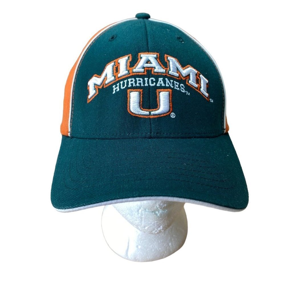 Vtg Twins Enterprise Miami Hurricanes Flexfit Hat  The U Embroidered READ